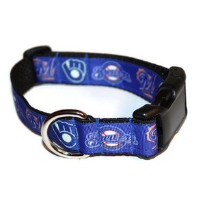 Milwaukee Brewers inspired DoG Collar,MLB dog collar,Brewers dog collar,Blue dog collar,Milwaukee Brewers,handmade dog collar,fun dog collar image 5