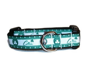 Boston Celtics inspired dog collar,NBA dog collar,lucky Irish dog collar,Boston Celtics,handmade dog collar,ribbon dog collar,boy dog collar