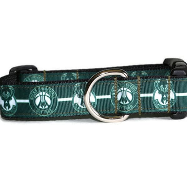 Milwaukee Bucks Inspired dog collar,basketball dog collar,handmade dog collar, Milwaukee Bucks, boy dog collar,girl dog collar