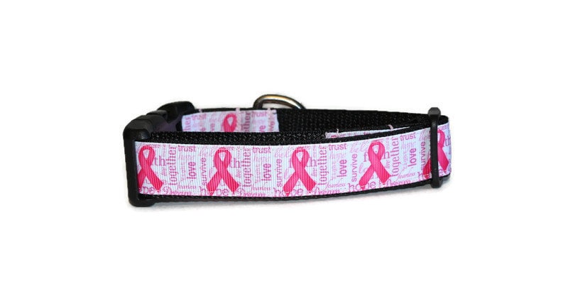 Pink Ribbon Dog Collar,breast Cancer Awareness,pink Dog Collar,dog ...