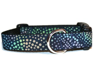 Rainbow Dot Batik dog collar,dog collar,colorful dog collar,Batik dog collar,dot dog collar,handmade dog collar,fun dog collar,dog decor