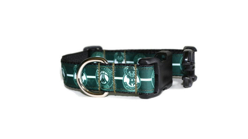 Milwaukee Bucks Inspired dog collar,basketball dog collar,handmade dog collar, Milwaukee Bucks, boy dog collar,girl dog collar image 3