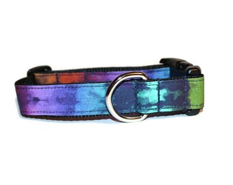 Northern Lights dog collar,dog collar,colorful dog collar,Batik dog collar,fabric dog collar,handmade dog collar,soft dog collar,dog decor
