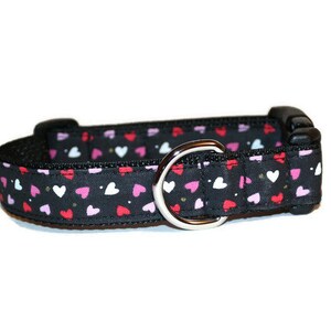 Wall of Hearts dog collar,dog collar,heart dog collar,Valentines Day dog collar,red dog collar,fun dog collar,handmade dog collar,dog decor