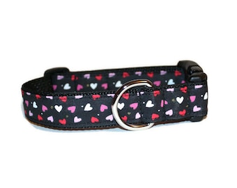 Wall of Hearts dog collar,dog collar,heart dog collar,Valentines Day dog collar,red dog collar,fun dog collar,handmade dog collar,dog decor