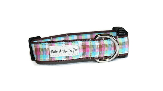 Taffy Plaid DoG Collar,dog collar,plaid dog collar,fun dog collar,cute dog collar,hairofthedogcollars,soft dog collar,girl dog collar