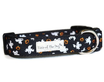 Scarey Ghost and Punkin DoG Collar,Halloween dog collar,ghost dog collar,pumpkin dog collar,dog collar,fun dog collar,cute dog collar