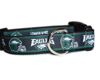 Philadelphia Eagles inspired DoG Collar, NFL dog collar, handmade dog collar, Philadelphia, dog collar,ribbon dog collar