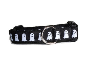 Smiling Ghosts dog collar,Halloween dog collar,Ghost dog collar,fall dog collar,fun dog collar,Halloween,boy dog collar,girl dog collar