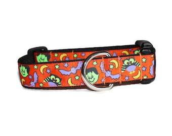 Bats and Frankenstein dog collar,Halloween dog collar,Halloween,cute Halloween dog collar,boy dog collar,girl dog collar,bats dog collar