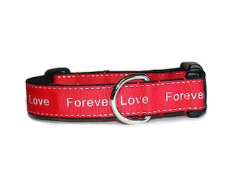 Forever Love dog collar,dog collar,love dog collar,red dog collar,boy dog collar,girl dog collar, valentines day dog collar, valentines day