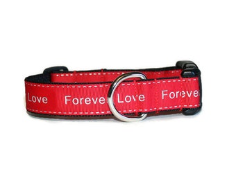 Forever Love dog collar,dog collar,love dog collar,red dog collar,boy dog collar,girl dog collar, valentines day dog collar, valentines day
