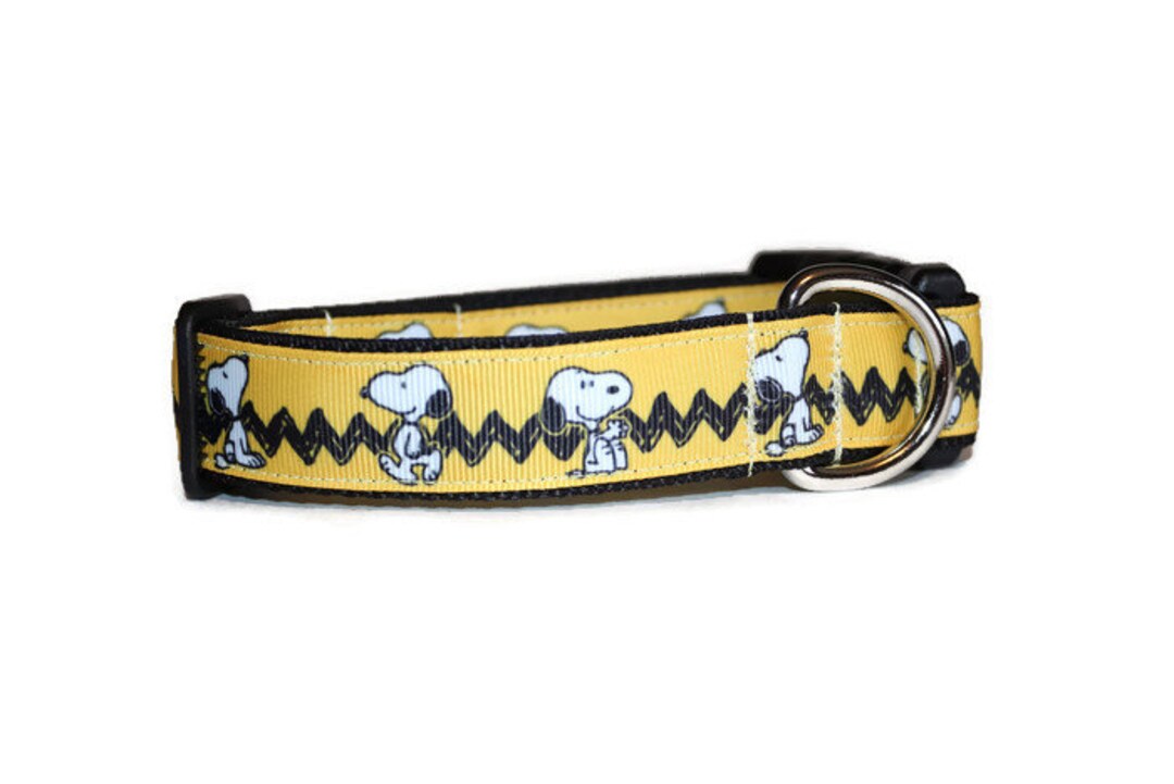 Snoopy Dog Collar,yellow Dog Collar,striped Dog Collar,handmade Dog