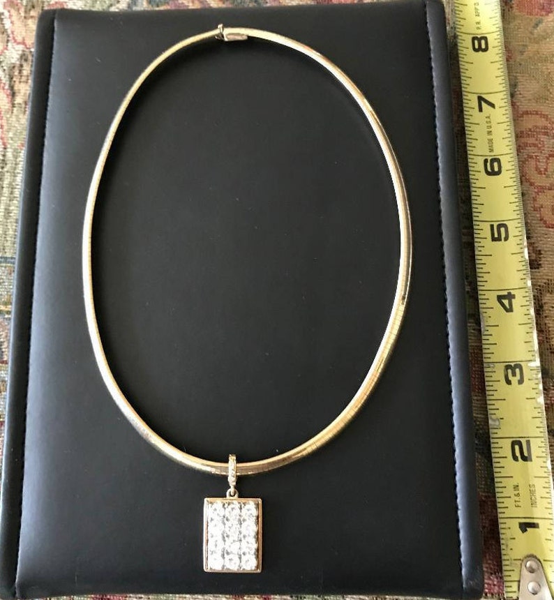 16 Omega Solid Necklace 14k Gold With Gold Pendant 12 Etsy