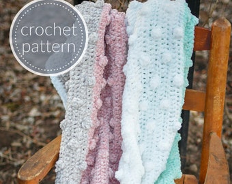 The Bobbilicious Baby Blanket Crochet Pattern | Baby Blanket Crochet Pattern | Blanket Crochet Pattern| Baby Blanket
