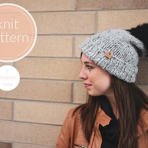 The Basic Knitter&#39;s Slouchy Beanie Pattern | Knit Beanie Pattern | Double Brim Knit Hat Pattern| Knit Hat | Knitting Pattern