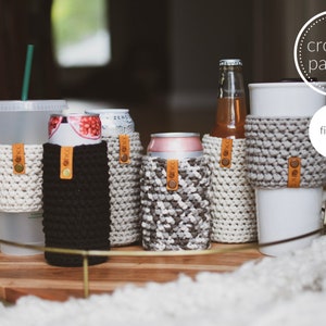 Crochet Pattern | Cozy Pattern | Hot & Cold Drink Cozy | Herringbone Cozy Pattern