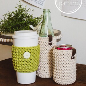 Crochet Pattern Cozy Pattern Hot & Cold Drink Cozy Herringbone Cozy Pattern image 7