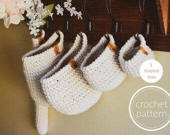 Crochet Pattern | Hanging Basket Pattern | Hanging Baskets | Herringbone Hanging Basket Pattern