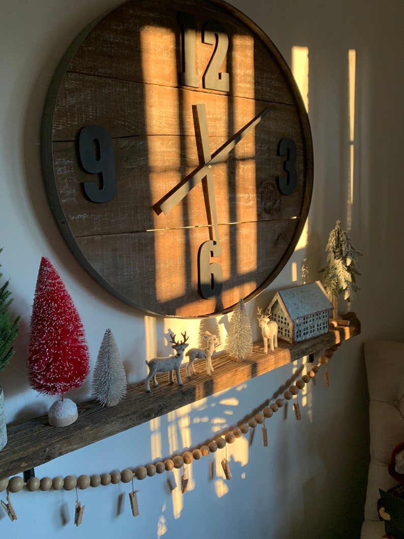 Handmade Rustic Farmhouse Clock. Rustic Barn Wood and Rustic Wine ...