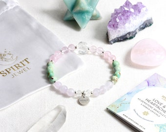 Love Crystal Bracelet - Rose Quartz - Love Crystals - Healing Bracelet - Crystals to Attract Love - Heart Chakra - Self Love - Love Gift