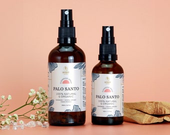 Palo Santo Spray - 100% Natural & Organic Cleansing Spray Infused with Crystals for Removing Negative Energy and Bringing in Positivity