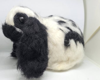 Needle felted miniature lop eared rabbit