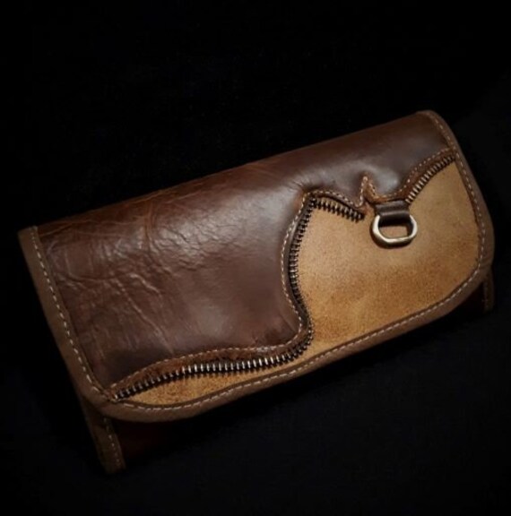 women's leather wallet, hobo style, bohemian,