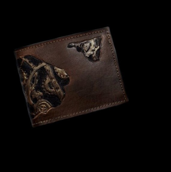 men's wallet, leather wallet, leather wallet,steampunk style engraving, men's gift
