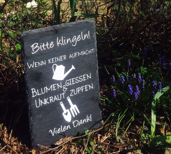Turschild Aus Schiefer Schieferplatte Fur Den Garten Etsy