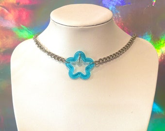 blue star bead necklace