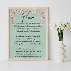 Impresión de la madre de la novia, poema de la madre de la novia, regalo de la madre de la novia, carta de agradecimiento de la boda de mamá, descarga digital, regalo de MOB