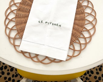 the “Le Kitchen” Tea Towel