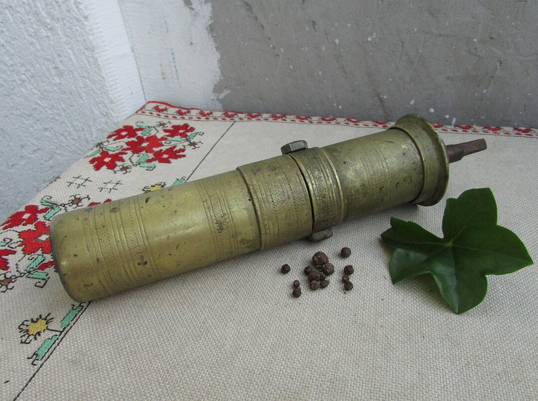 Vintage Brass Pepper Mill Brass Pepper Grinder 3 Vintage Etsy