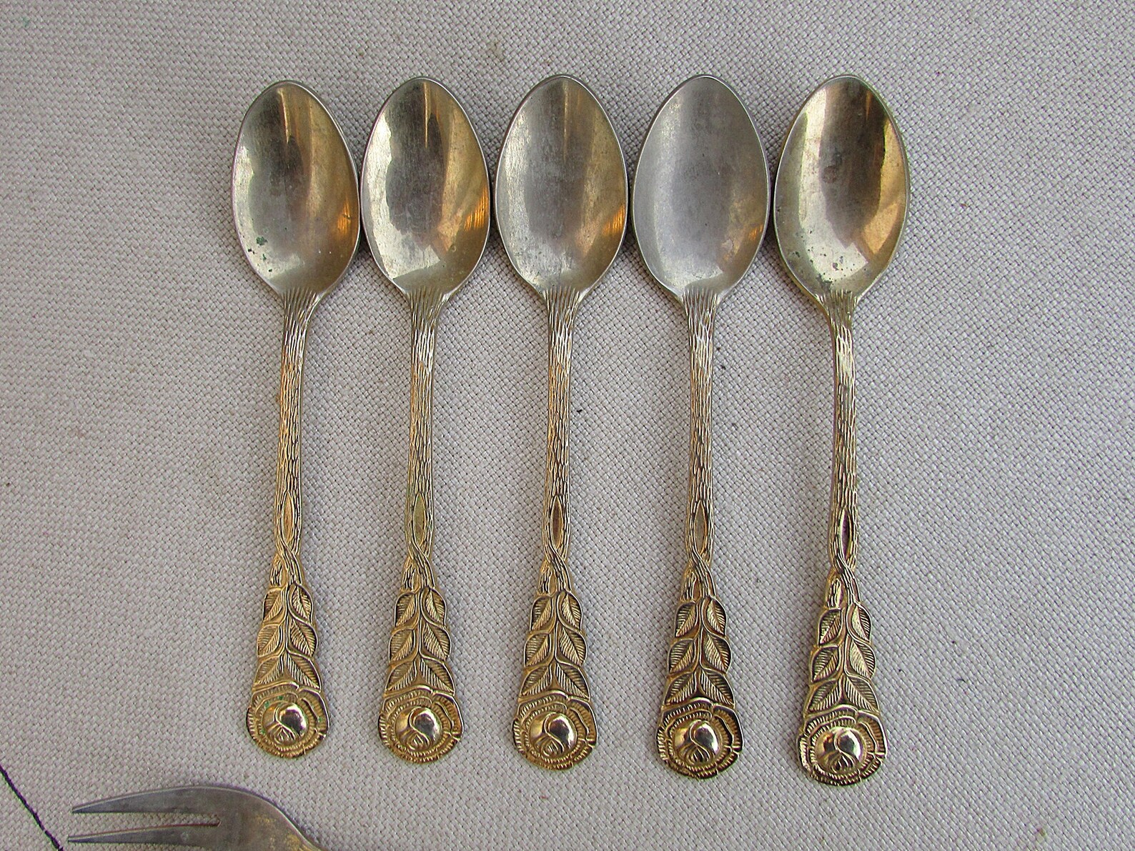 Vintage Set of Small Gold Plated Spoons & Forks ROSTFREI Etsy