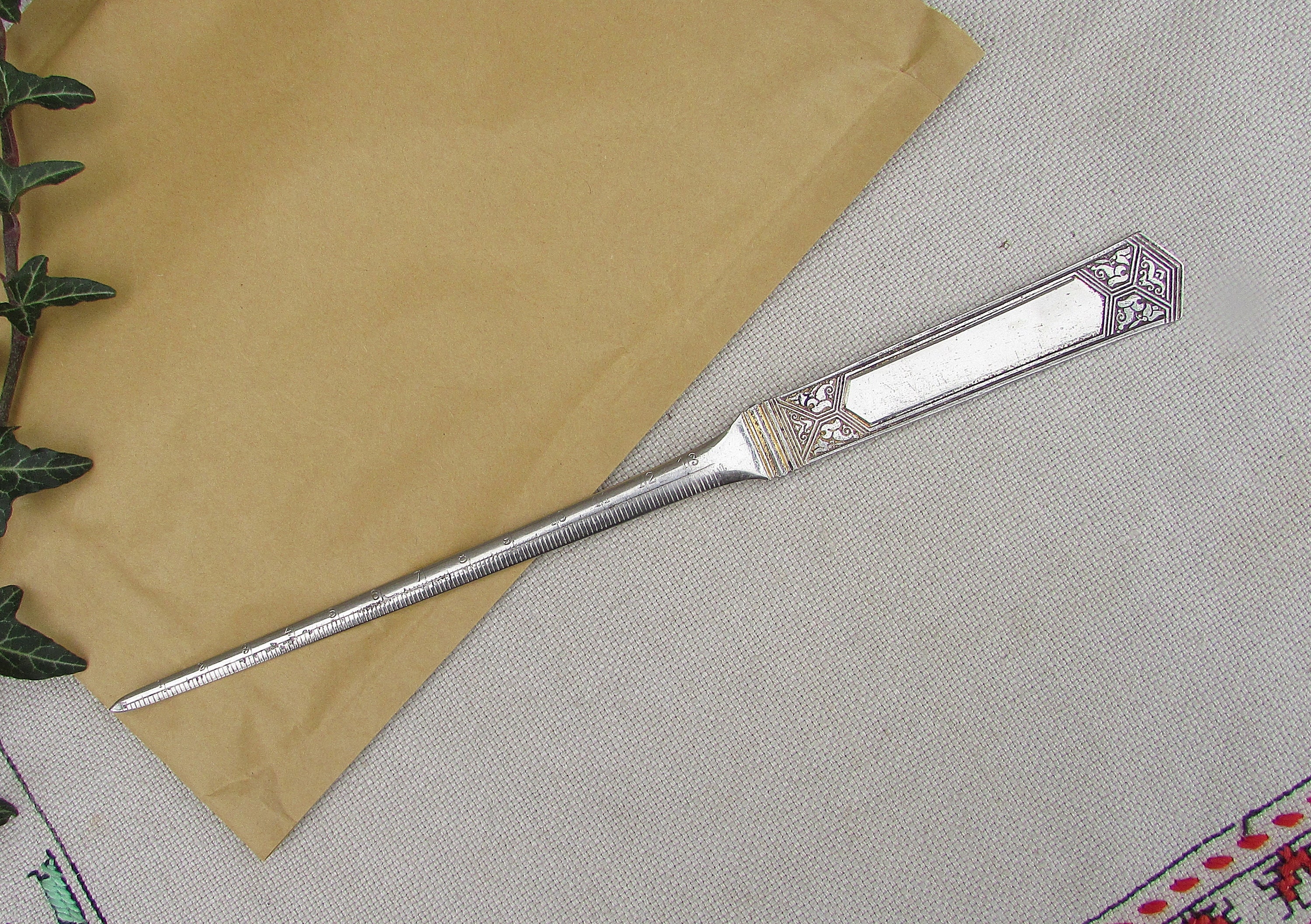 Tagliacarte Vintage In Metallo - Per Ufficio E Casa - Design Retrò - Placcato - Apribuste Elegante - Foto 7