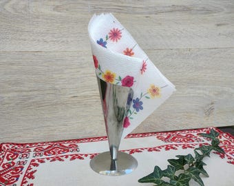 Vintage Metal Napkin Holder: Retro Bulgarian Table Decor