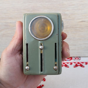 Vintage Military Three Colors Flashlight, Cold War Collectible Flashlight, Hand Signal Light, Military Torch, Old Railroad Signal Lamp