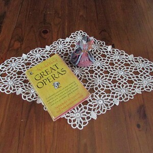 Vintage Crochet Doily, Crochet Doily ’80, Handmade Crochet Cream Cotton Tablecloth #4, Crochet Rhombus Doily, Shabby Chic Home Decor