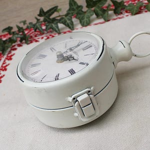 Vintage Double-Sided Hanging Clock: Retro Steampunk Style, Made in France