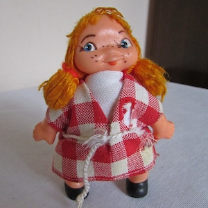 Vintage Small doll, Girl&#39;s vintage toys, 4-inch Rubber doll, Little doll, Collectible toys, Mini doll for collection