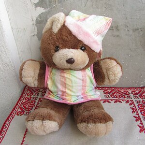 Vintage 80&#39;s Lovely Teddy Bear, Plush Bear #2, Peluche, Vintage Bear Toy, Nursery Decor, Puppet Theater Bear, Kids Toy, Soft Toy