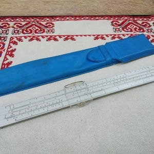 Vintage Logarithmic Ruler Reiss 1970s, Aluminum Logarithmic Ruler, Slide Engineering Tool, Vintage Measuring Tool, Metal Mathematical Ruler
