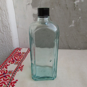Original Vintage Glass Bottles 500ml, Lidded Bottle with Bakelite Stopper 1950s, Ink Bottle, Chemistry Collectibles, Bathroom Decor