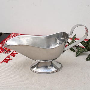 Vintage Sauce Boat, Vintage Sauce Bowl, Retro Sauce Jug, Metal Sauce Boat, Stainless Steel Gravy Boat, Old Gravy Boat, Sauce Serving