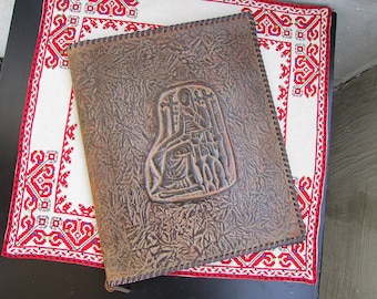 Carpeta portafolios vintage de charol: bolsa para documentos con relieve