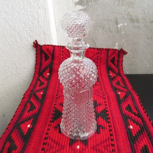 Vintage Glas Likör Karaffe, Glas Alkohol Karaffe, Diamant Muster Glas Aperitif/Digestif/Herzliche Karaffe mit Stopper, Küchen Dekor