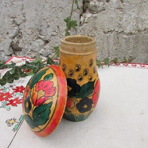 Vintage Hand-Painted Wooden Mushroom Box, Russian Folk Art Toy image 6
