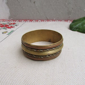 Vintage Messing Armband, Messing Armreif, Vintage Boho Armband, Manschettenarmband, Sammler Damen Schmuck