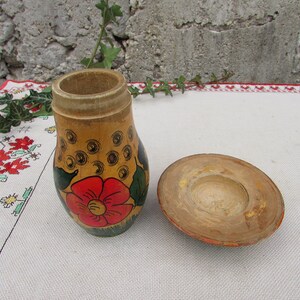 Vintage Hand-Painted Wooden Mushroom Box, Russian Folk Art Toy image 7